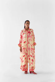 Sawai Front Button Kimono And Pants Co-ord