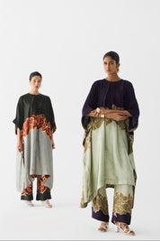 Red Alba Kimono Kurta & Pants