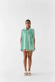 Mint Shirt With Flower