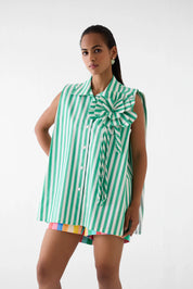 Mint Shirt With Flower