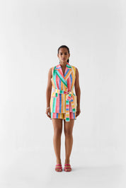 Leher Blazer And Shorts Co-ord