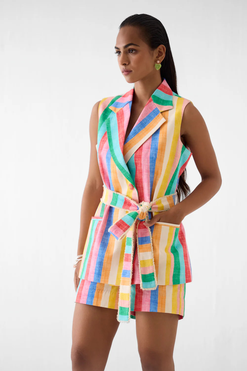 Leher Blazer And Shorts Co-ord