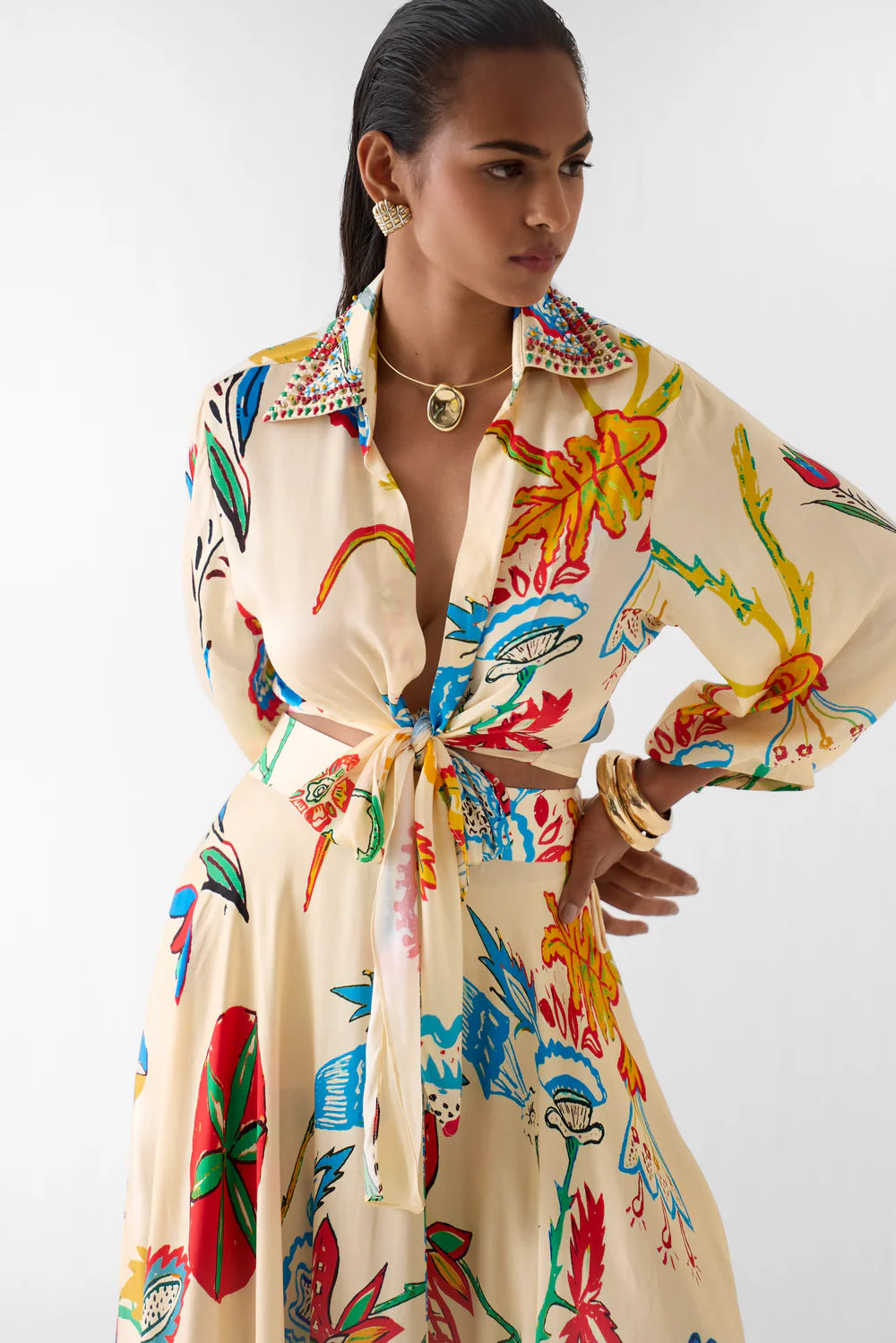 Sanganer Crop Top & Skirt