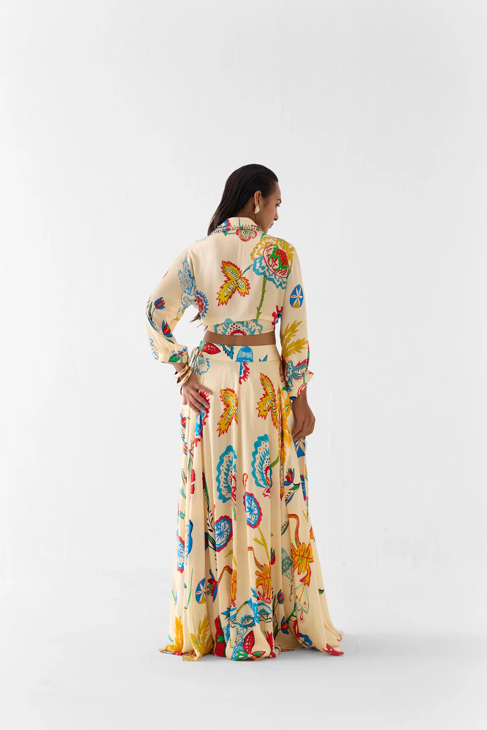 Sanganer Crop Top & Skirt