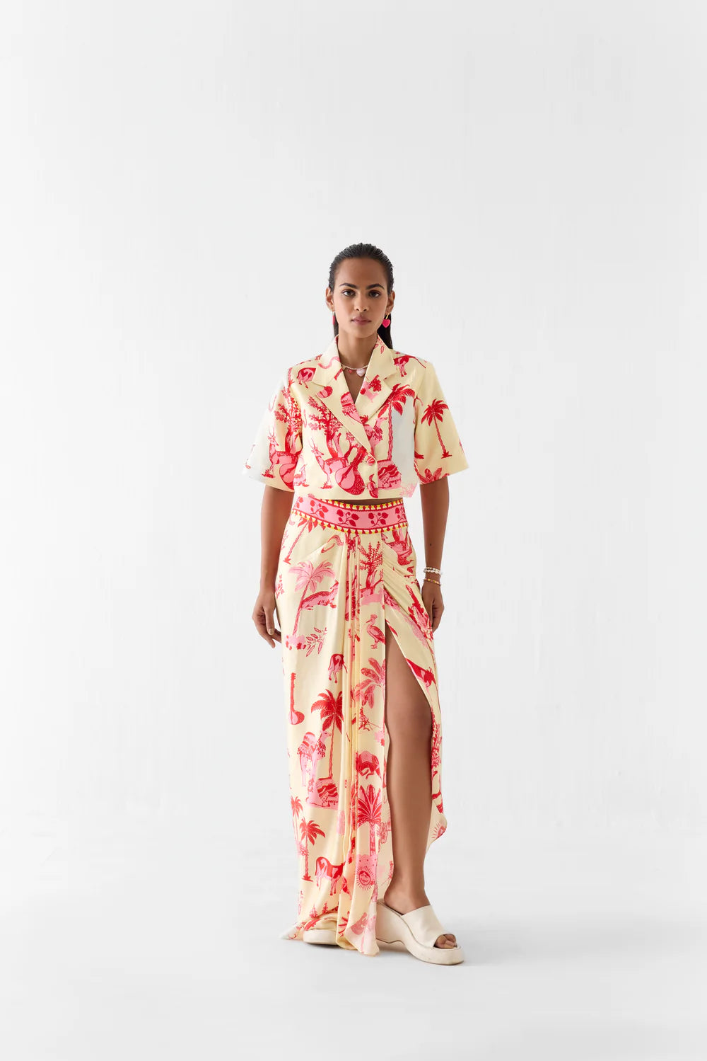 Sawai Front Button Kimono And Pants Co-ord