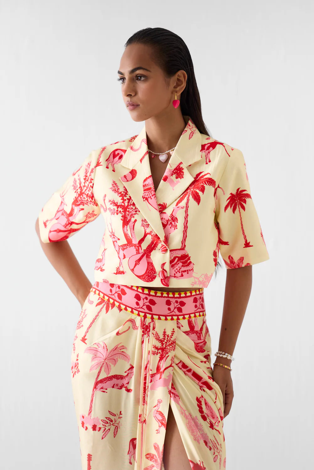 Sawai Front Button Kimono And Pants Co-ord
