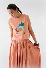 Sahara Linen Crop Top & Skirt Co-ord