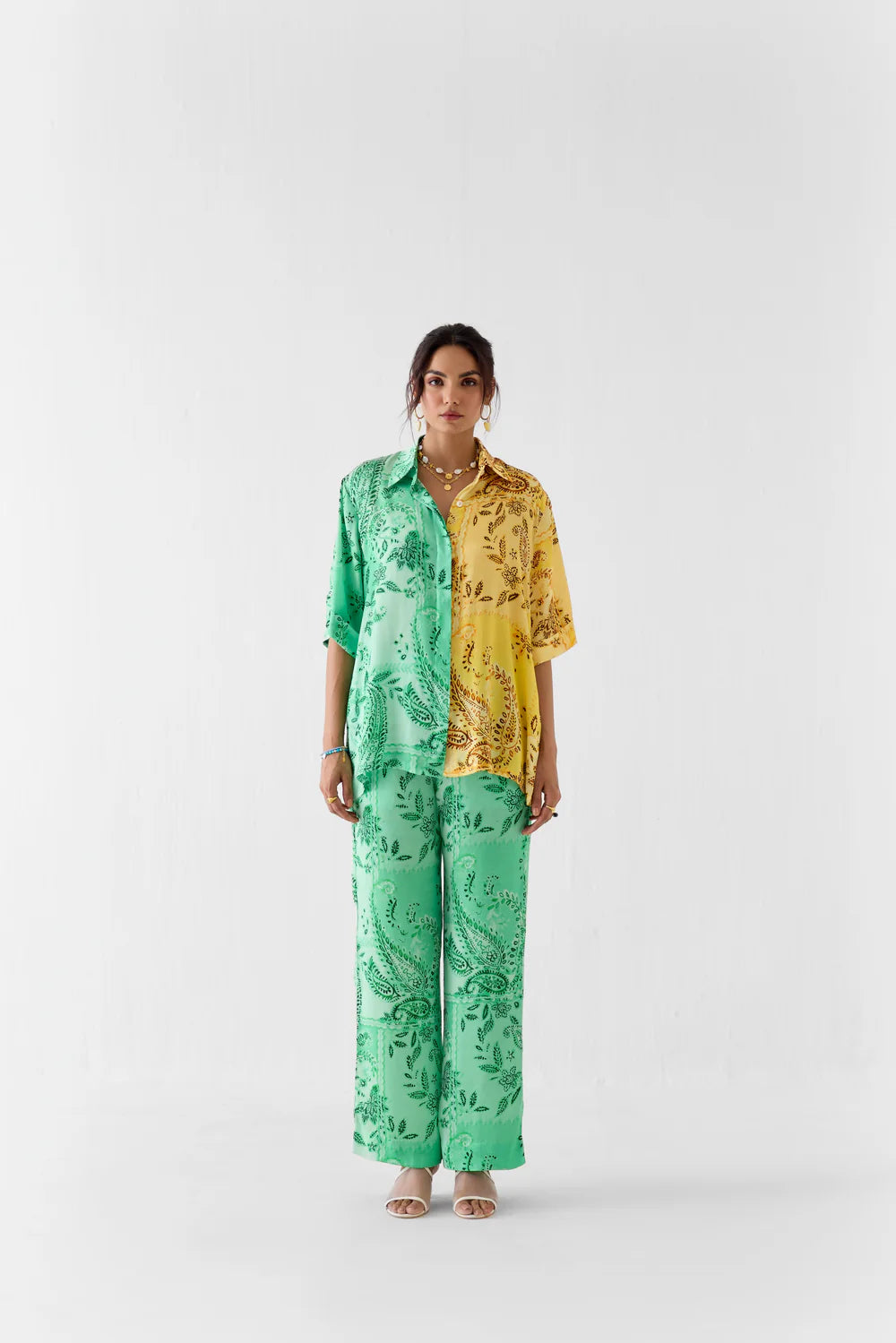 Buta Half And Half Shirt & Trousers