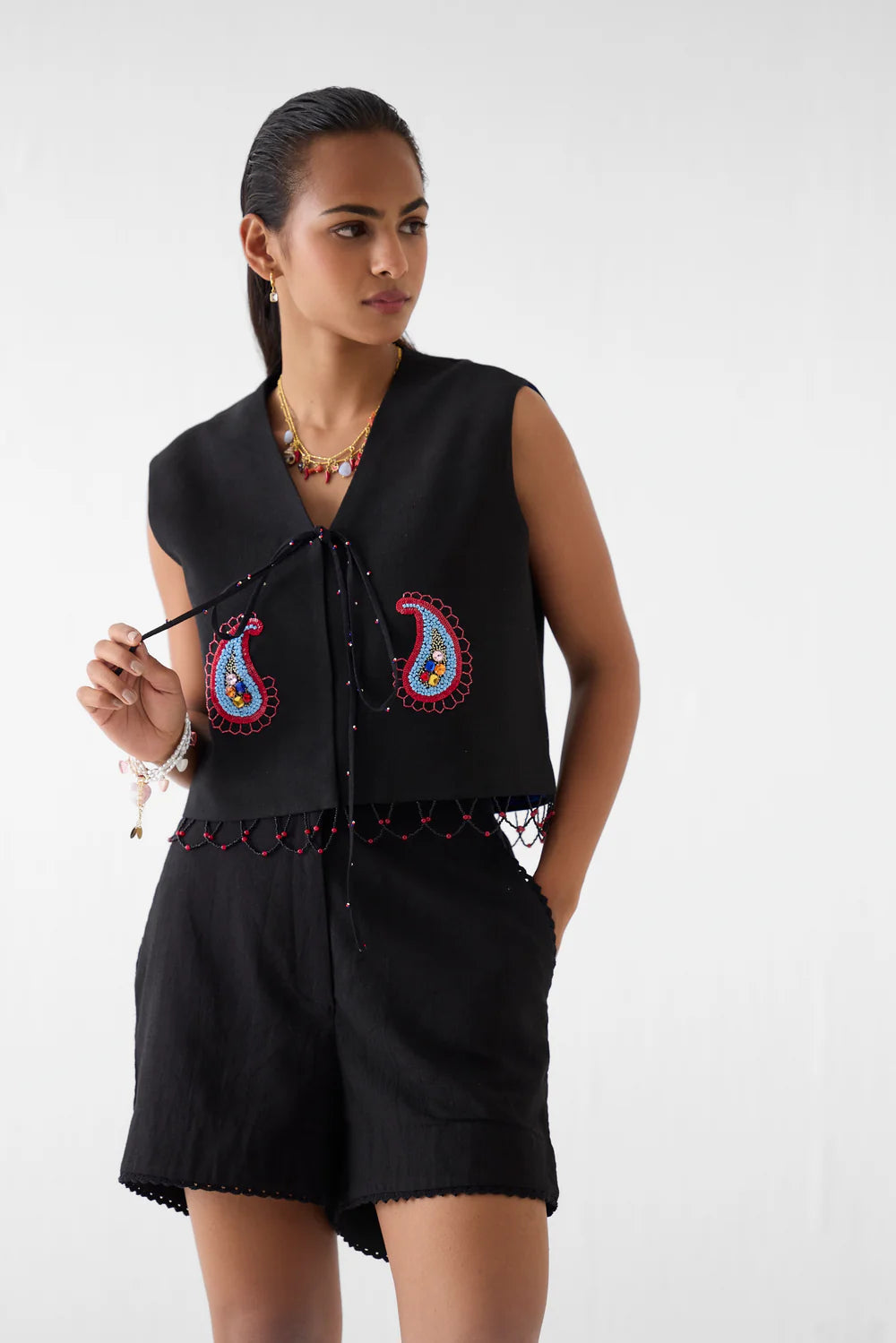 Sahara Night Vest And Shorts Co-ord