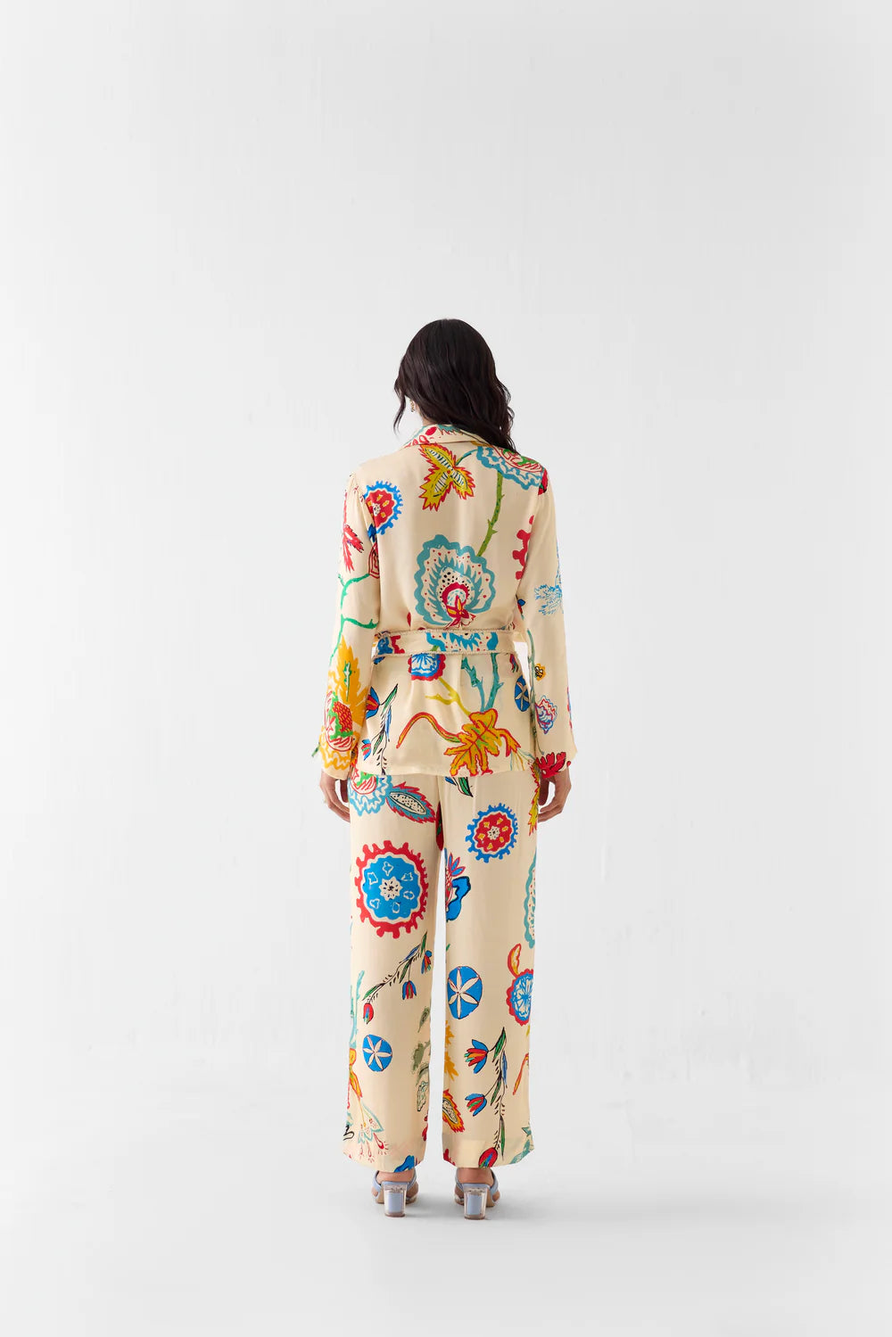 Sanganer Blazer Shirt And Trousers Co-ord