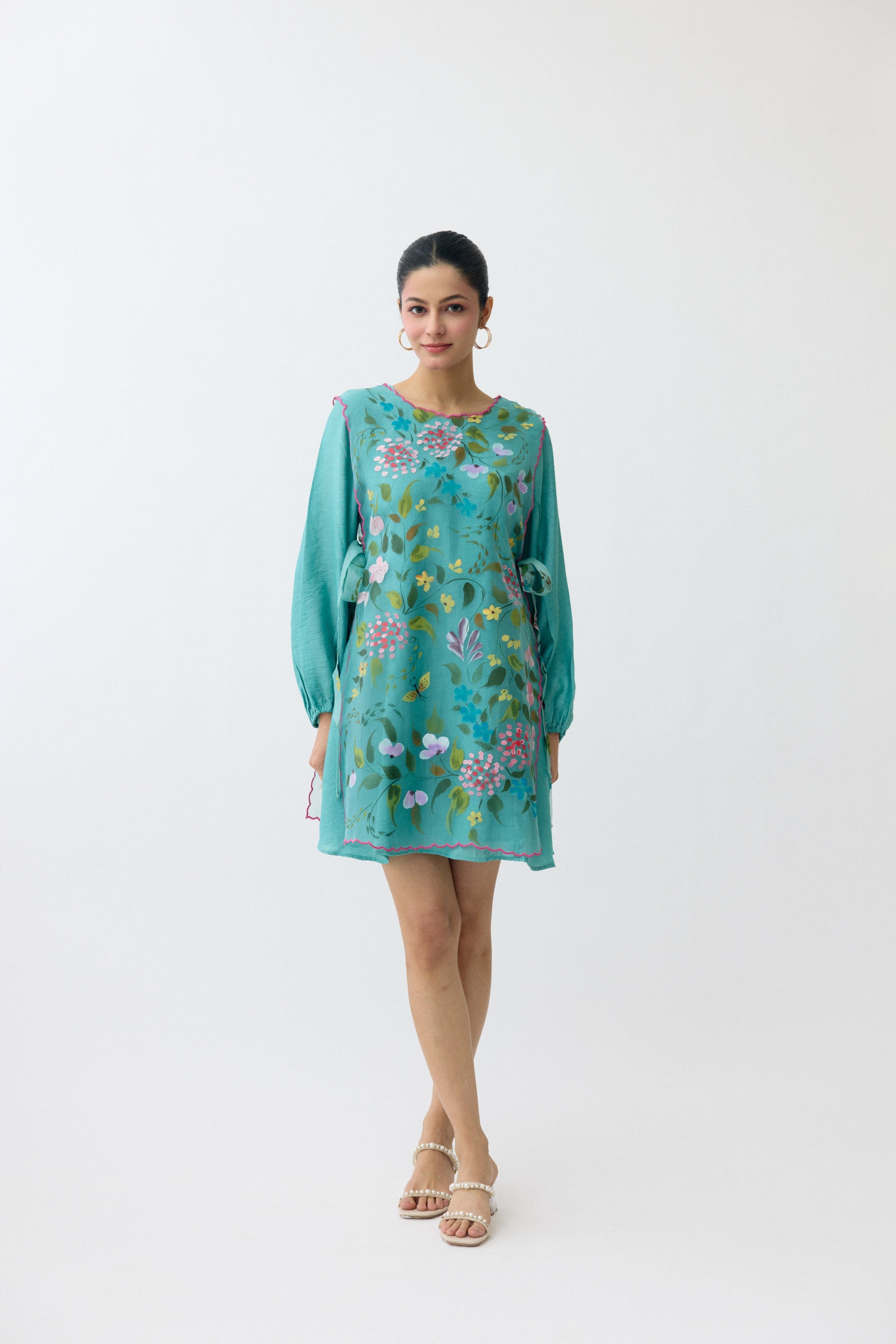 Teal Blossom Dress