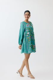 Teal Blossom Dress
