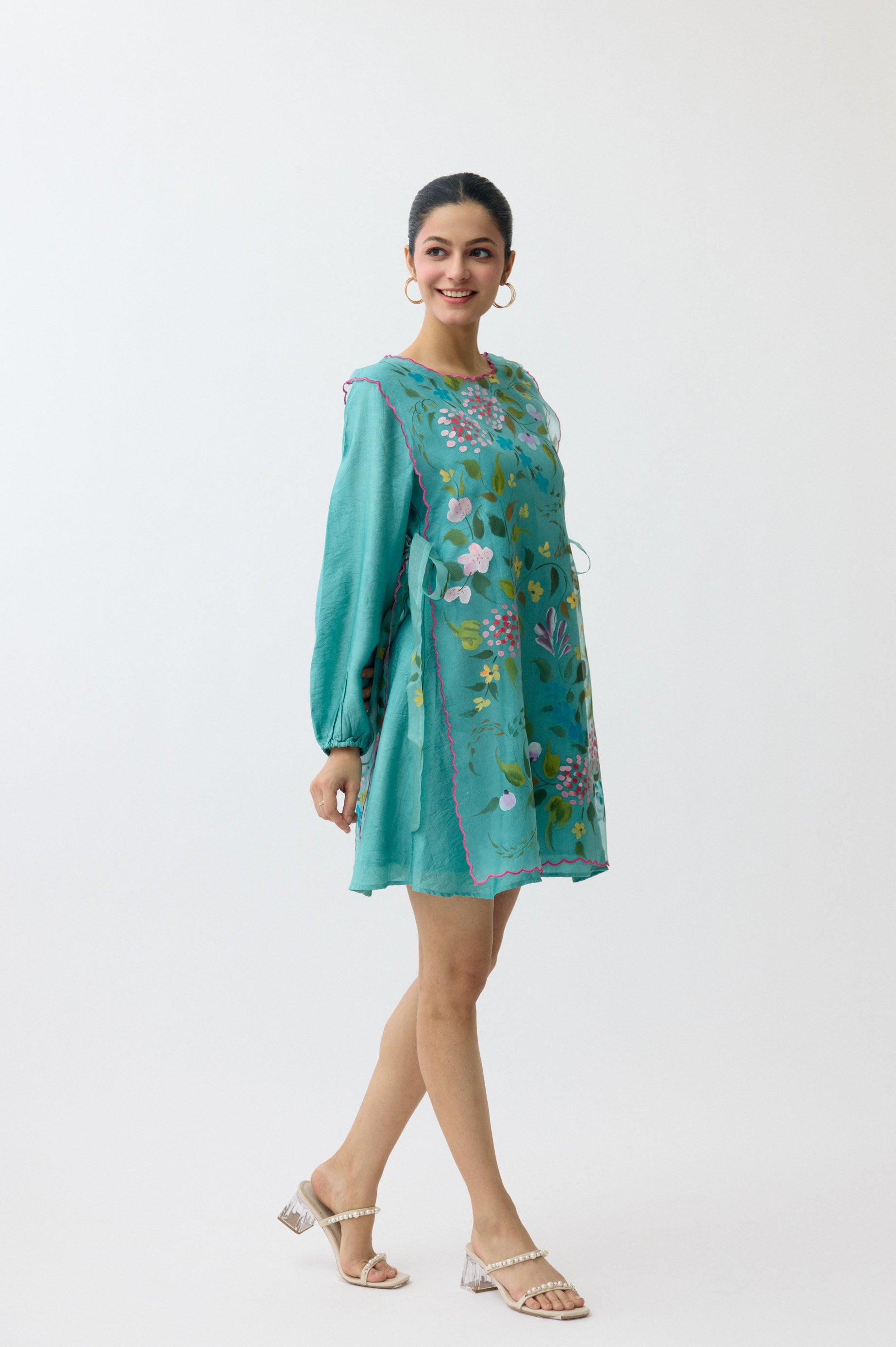 Teal Blossom Dress