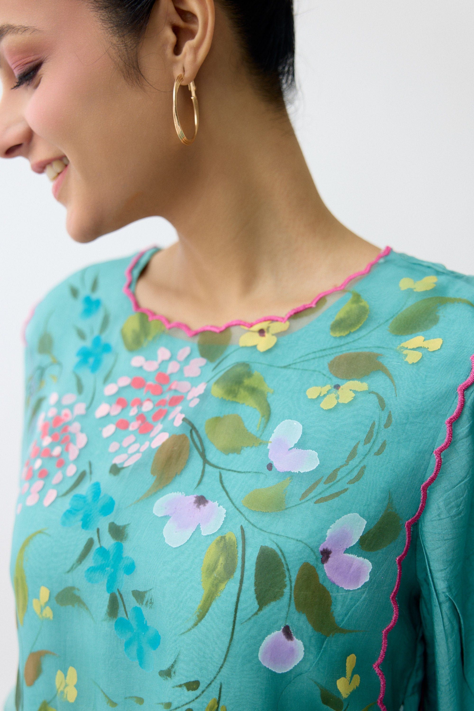 Teal Blossom Dress