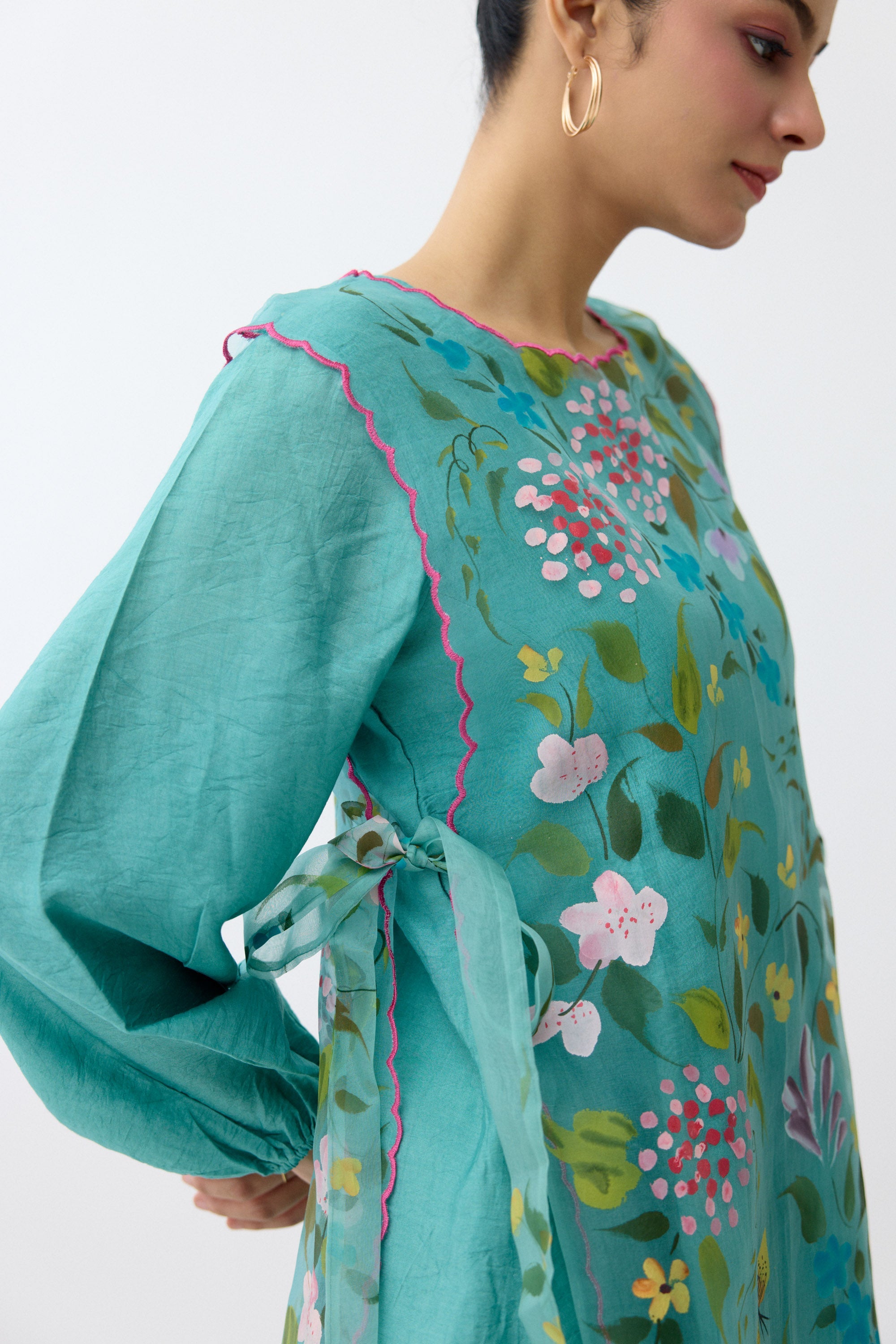 Teal Blossom Dress