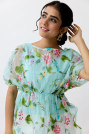 Blue Orchid Gather Top