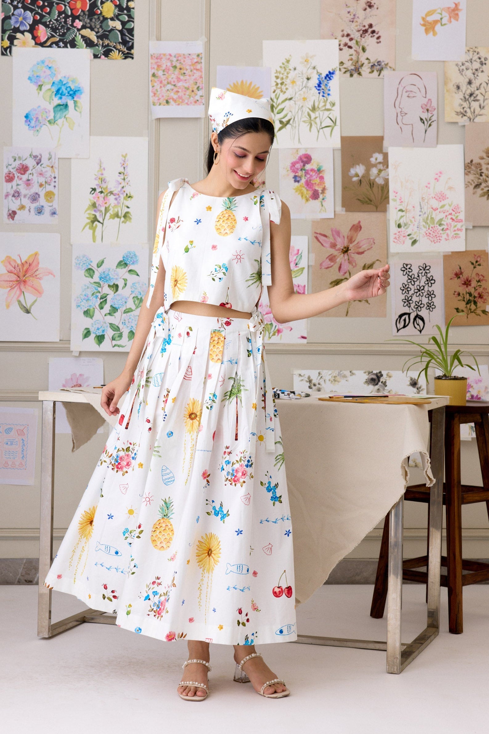 Summer Sketch Skirt Set