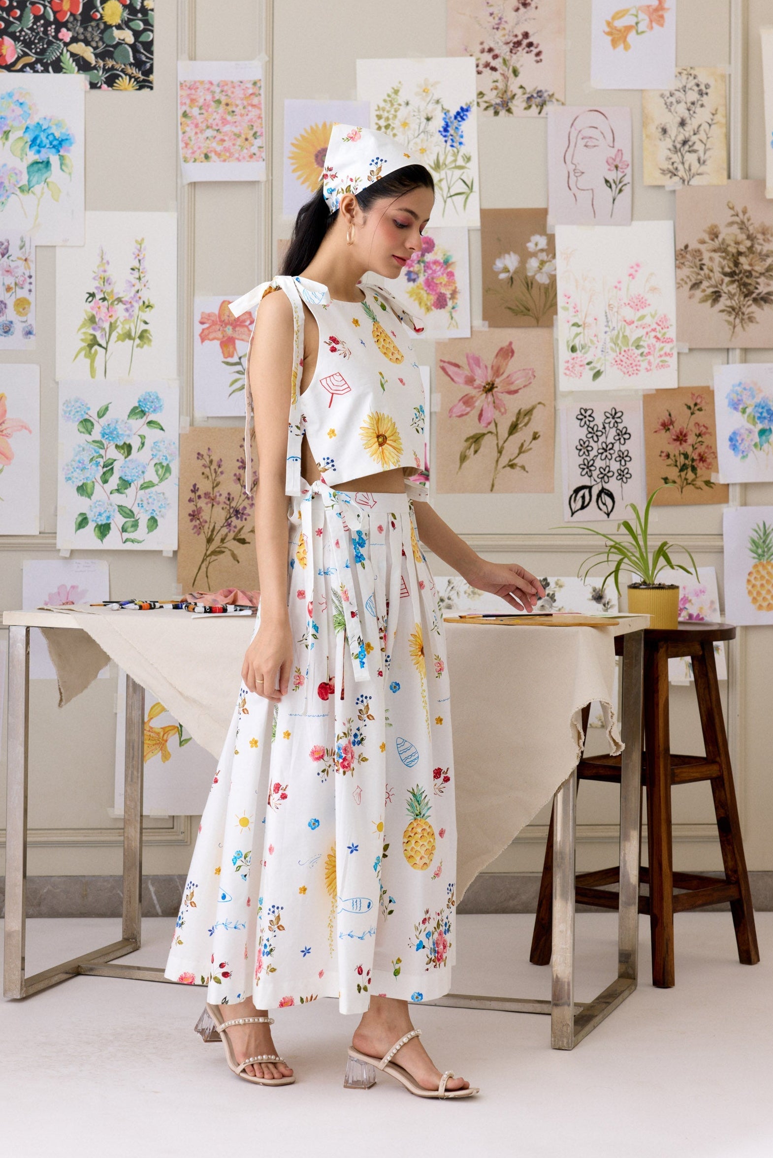 Summer Sketch Skirt Set