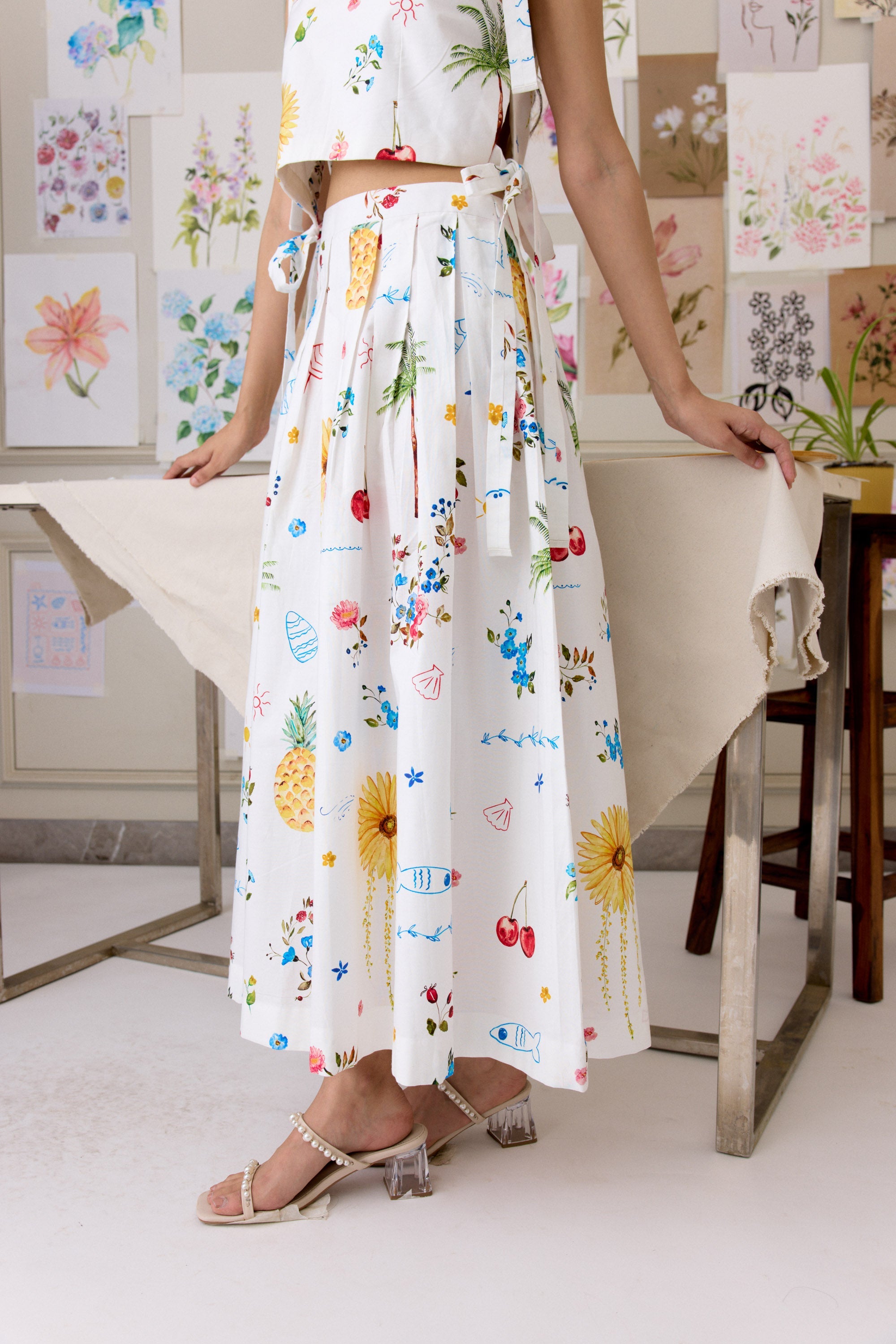 Summer Sketch Skirt Set