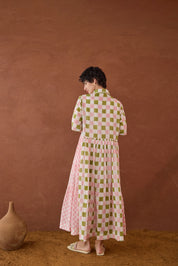 Spring Mosaic Shirt Dress