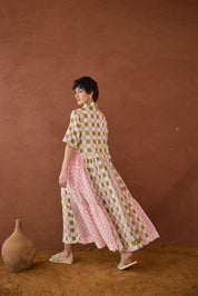 Spring Mosaic Shirt Dress