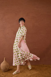 Spring Mosaic Shirt Dress