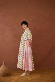 Spring Mosaic Shirt Dress