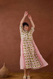 Spring Mosaic Shirt Dress