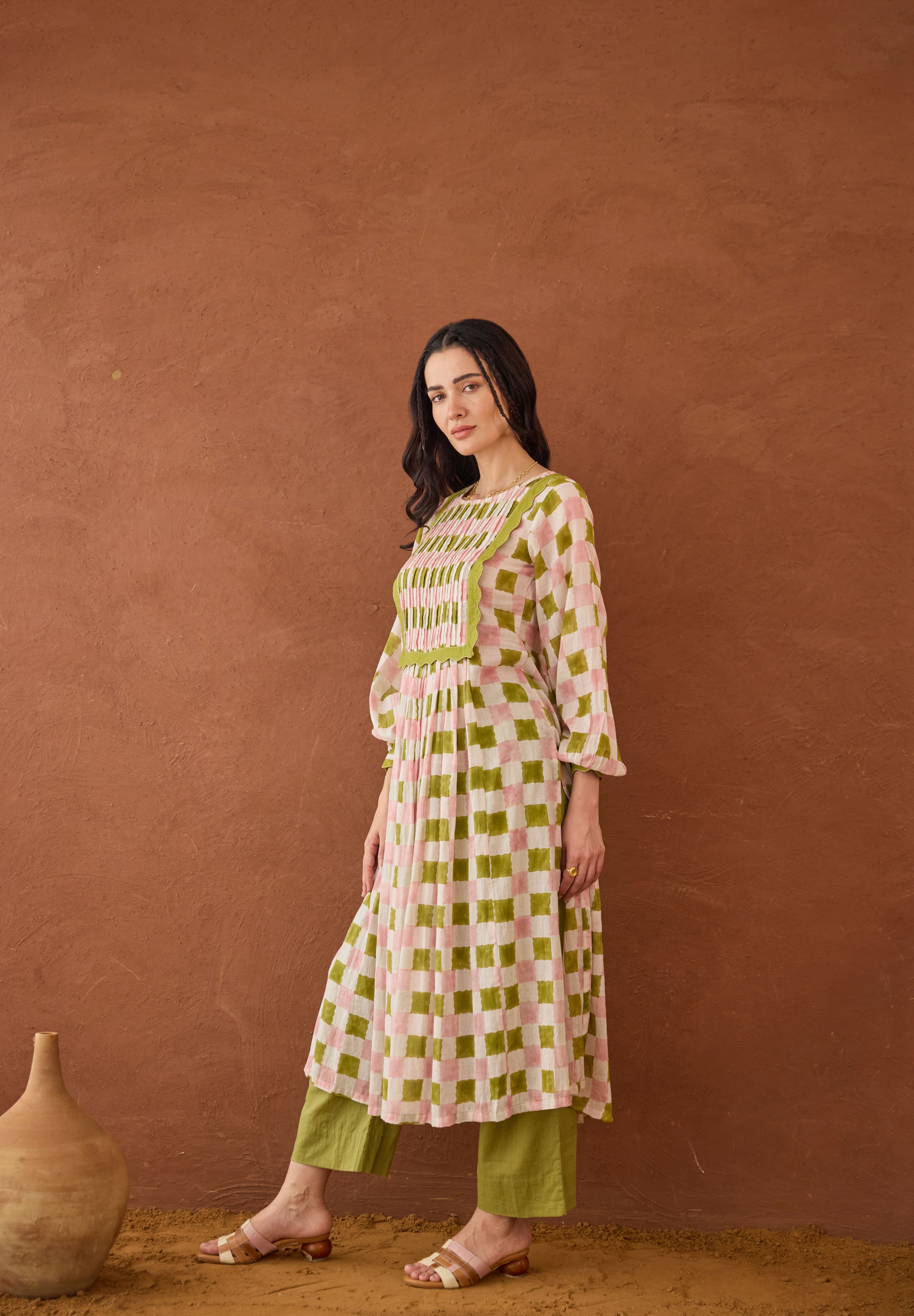 Rosewood Plaid Kurta Set