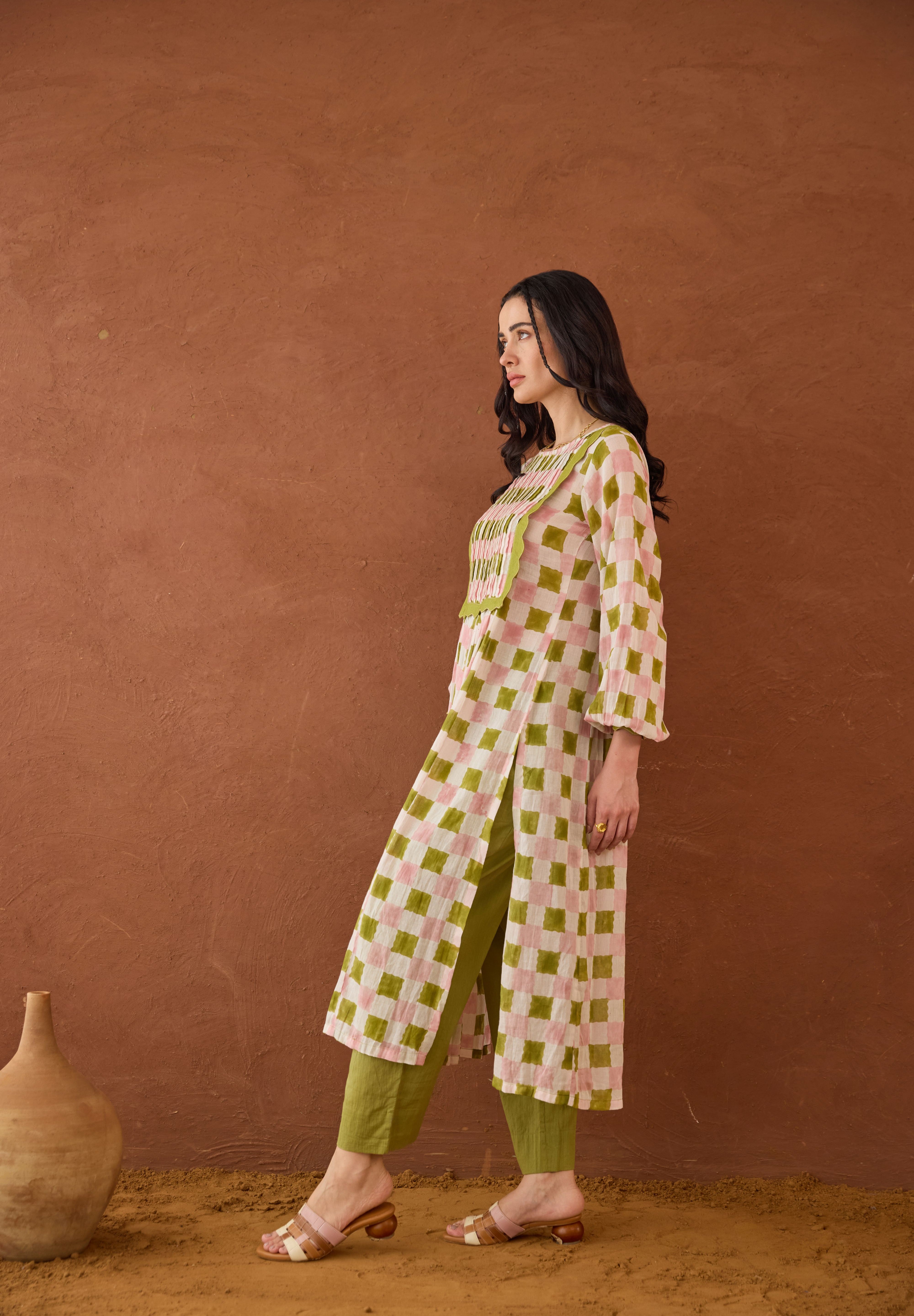 Rosewood Plaid Kurta Set