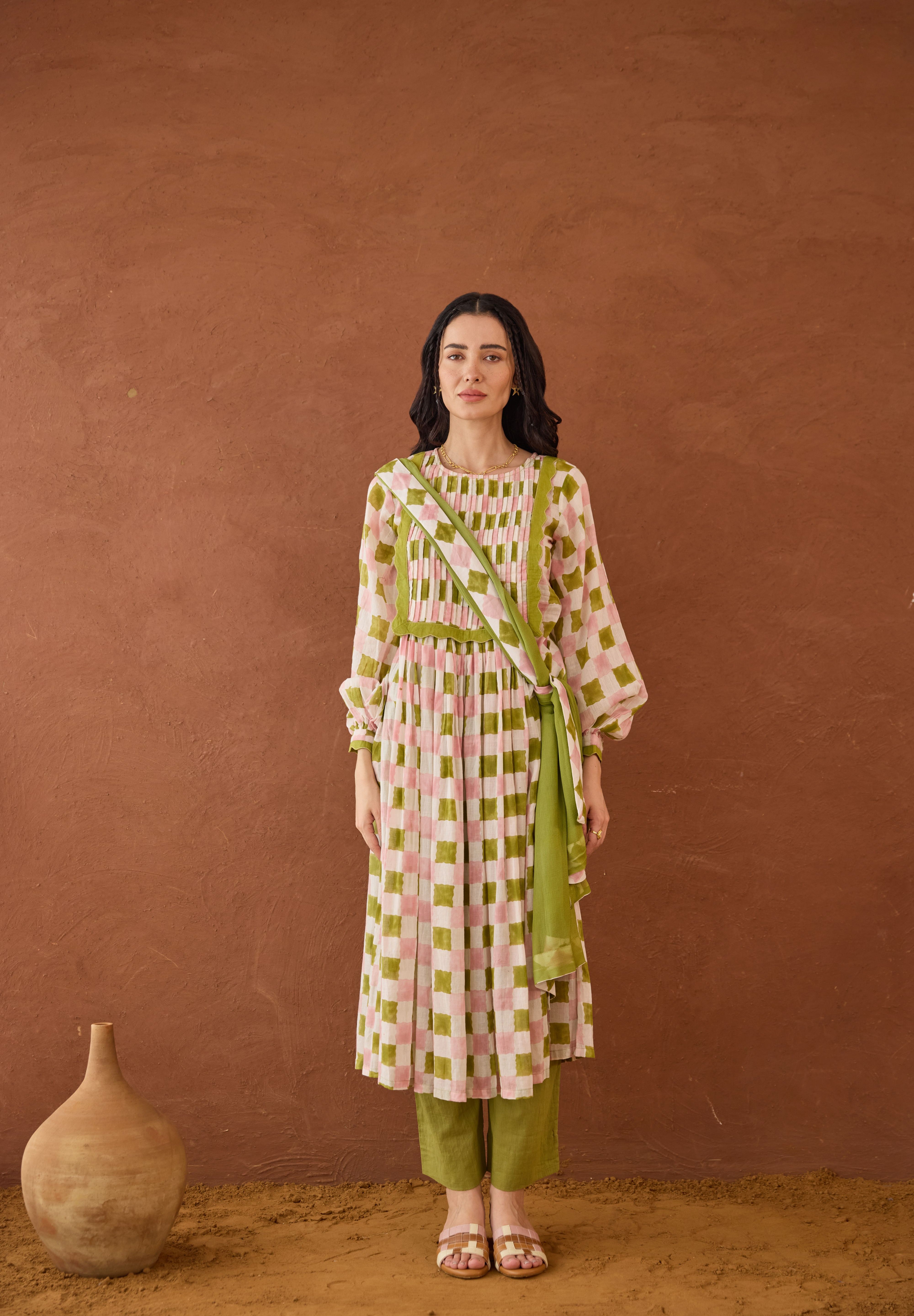 Rosewood Plaid Kurta Set
