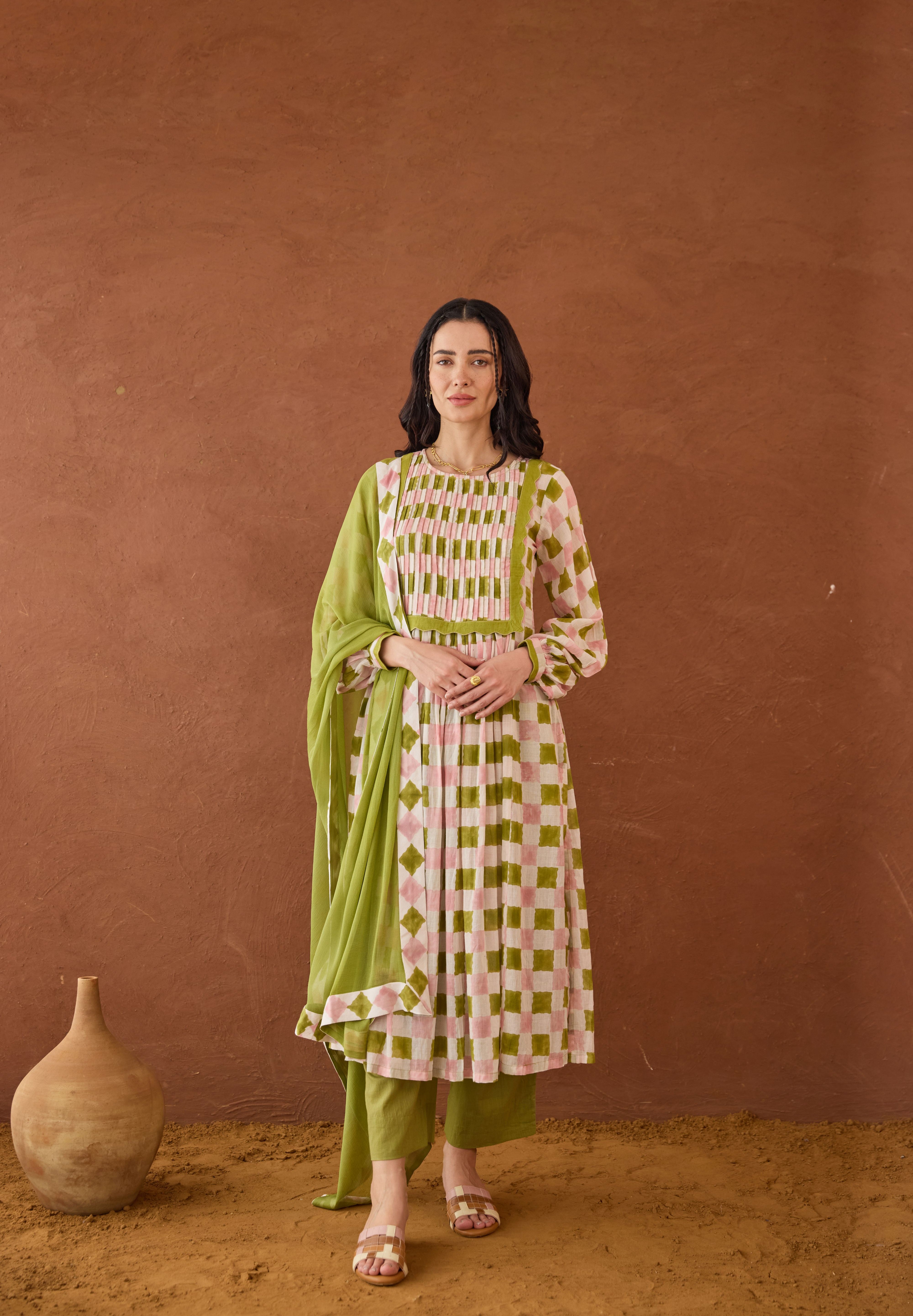 Rosewood Plaid Kurta Set