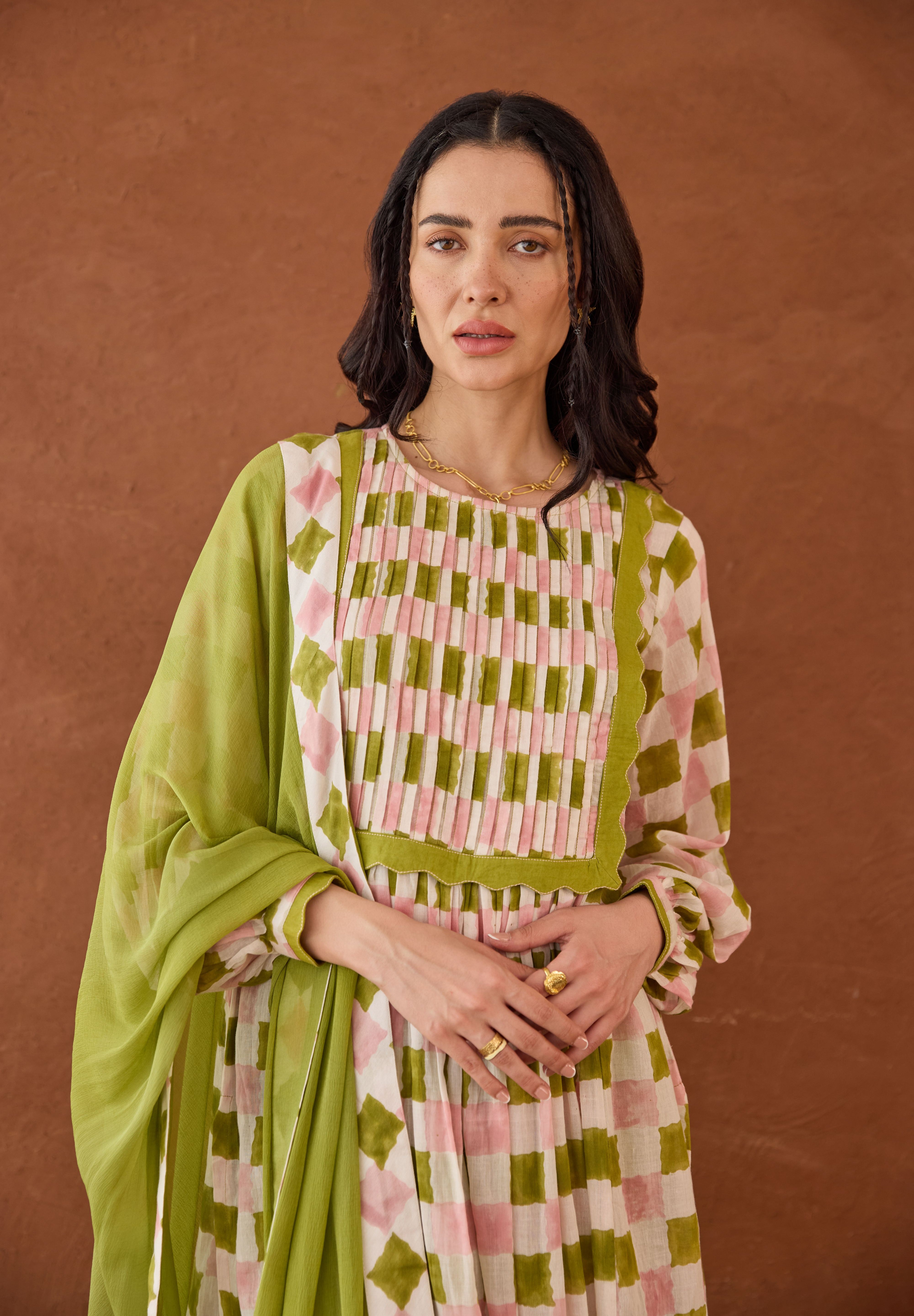 Rosewood Plaid Kurta Set