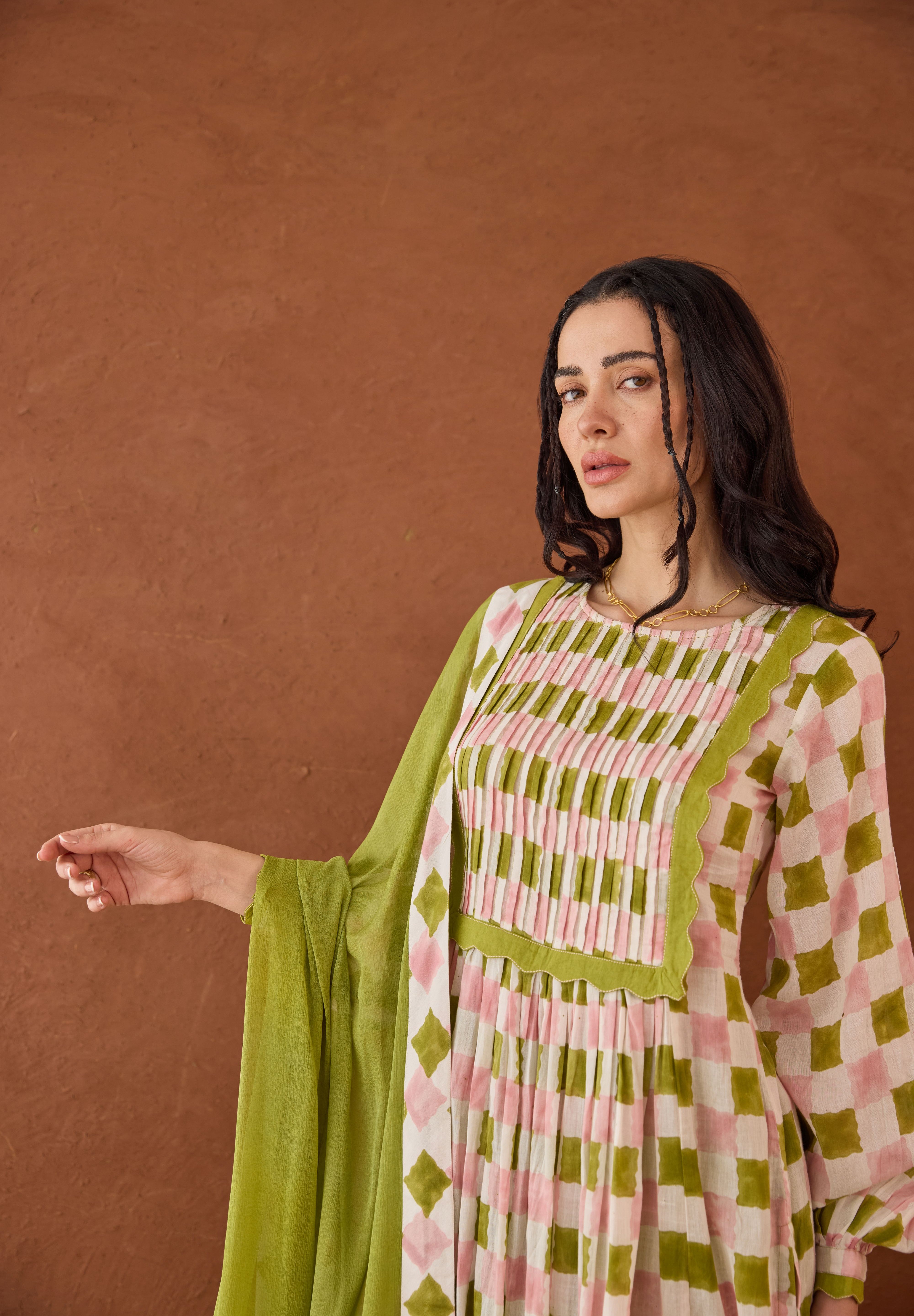 Rosewood Plaid Kurta Set