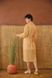 Golden Hour Gingham  Shirt Dress