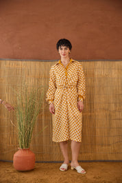 Golden Hour Gingham  Shirt Dress