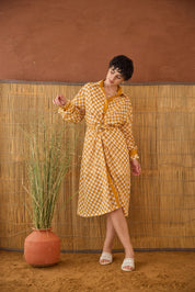 Golden Hour Gingham  Shirt Dress