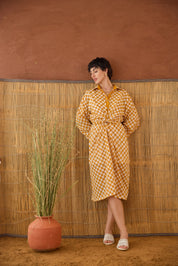Golden Hour Gingham  Shirt Dress