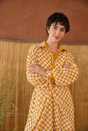 Golden Hour Gingham  Shirt Dress