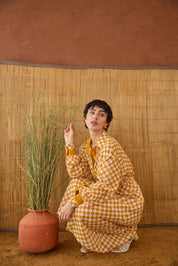 Golden Hour Gingham  Shirt Dress