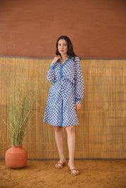 Indigo Breeze Shirt Dress