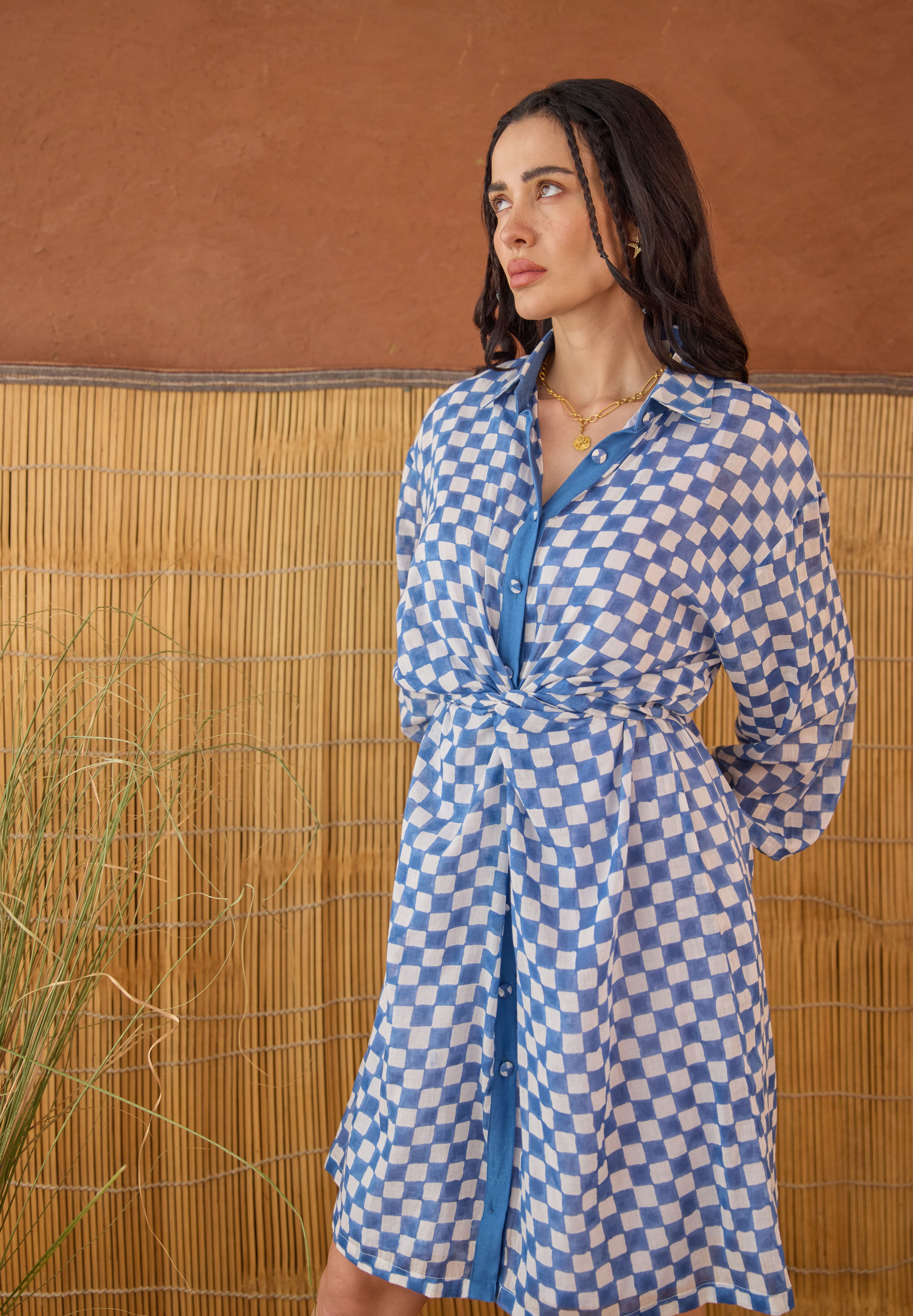 Indigo Breeze Shirt Dress
