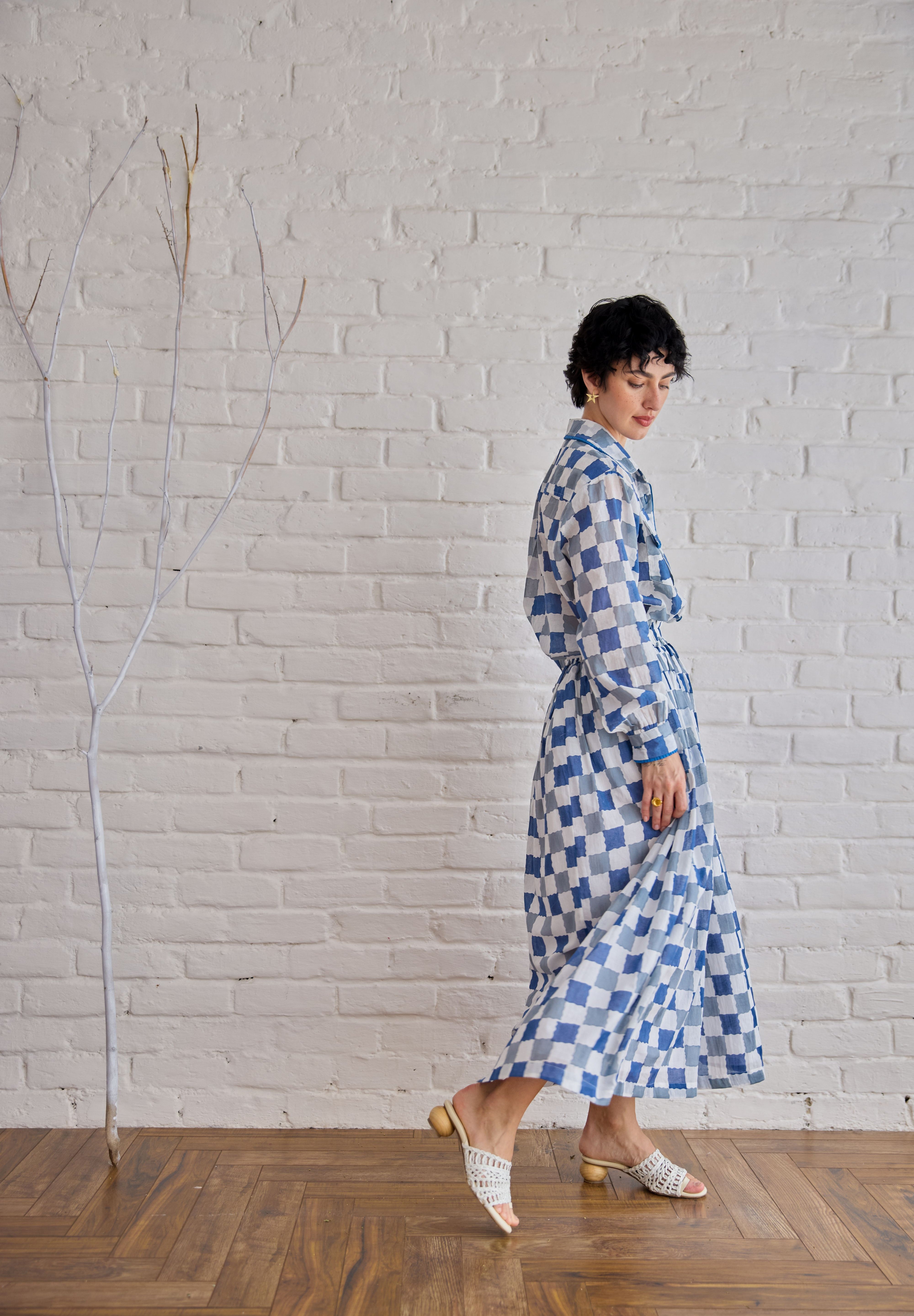 Blue Pixel Skirt