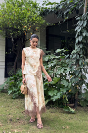 Tarini Manchanda in Floral Satin Lace Co-ord