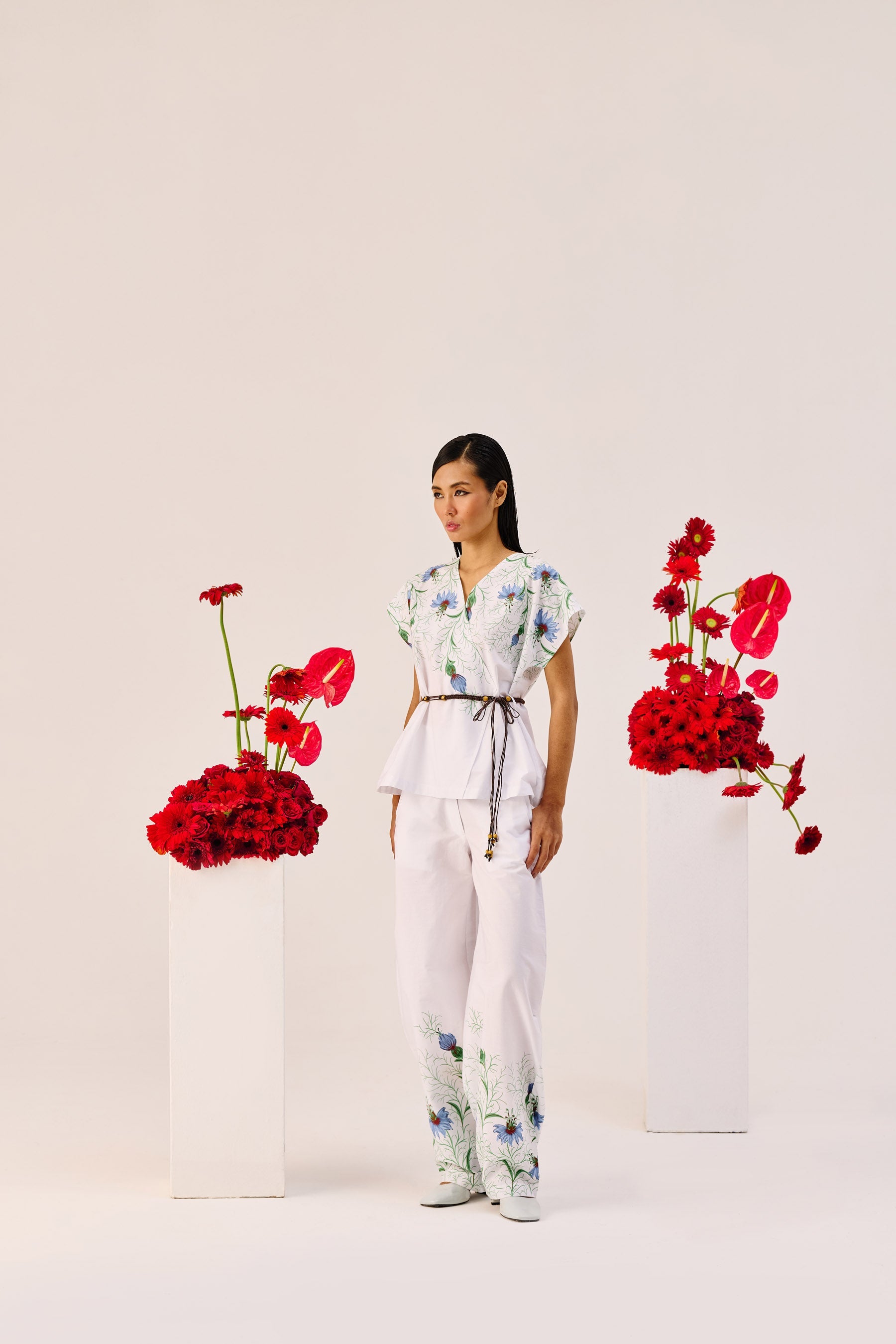 White Floral Printed Co-Ord Set