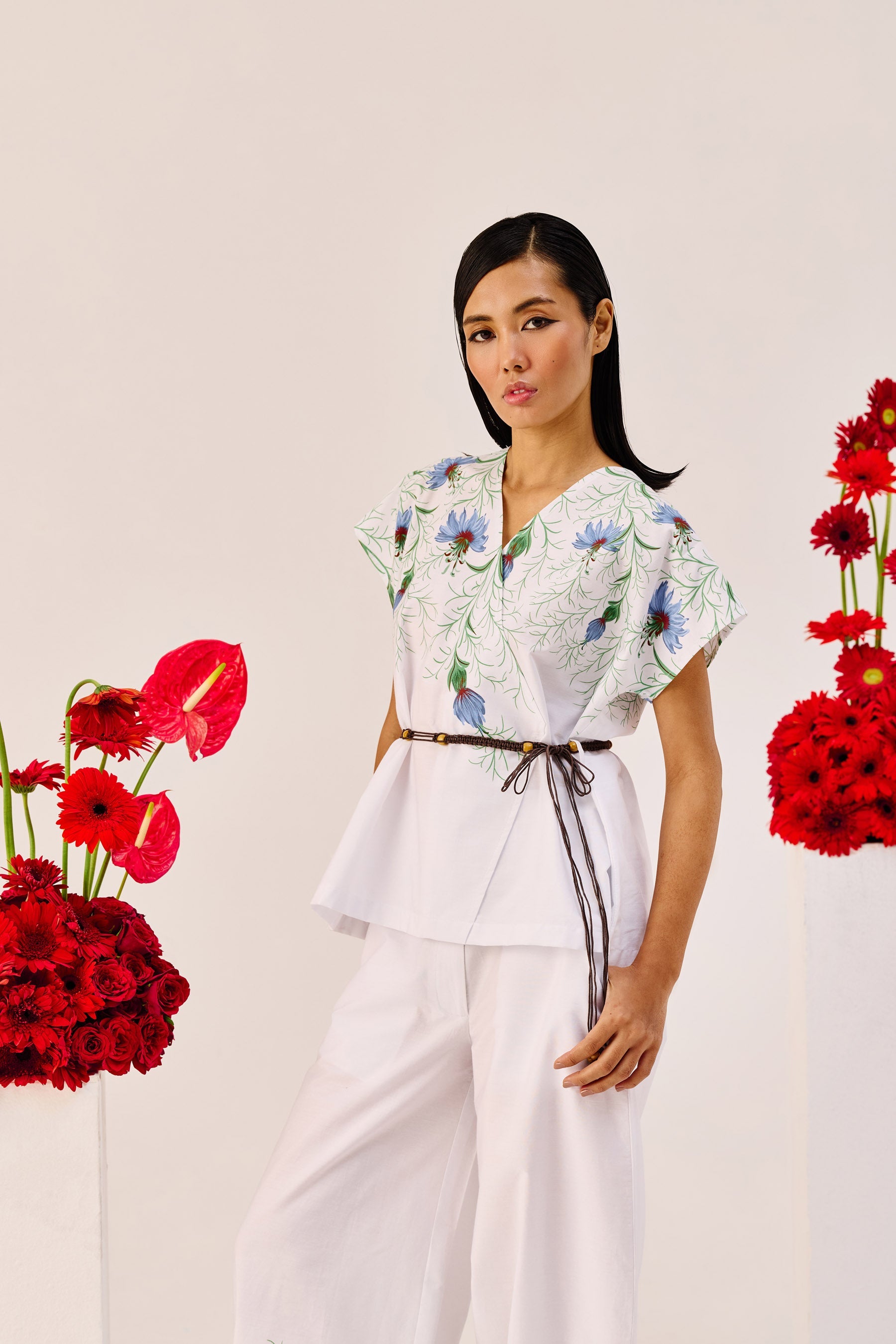 White Floral Printed Co-Ord Set