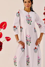 White Printed Maxi Dress