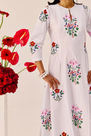 White Printed Maxi Dress
