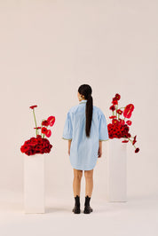 Powder Blue Lace Oversized Shirt