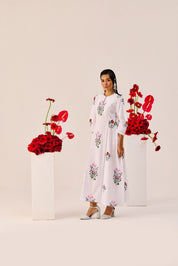White Printed Maxi Dress